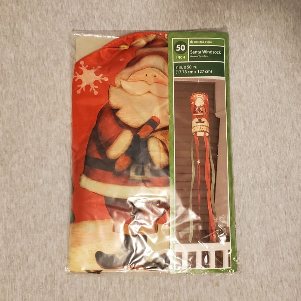 Holiday Time Santa Windsock. NWT